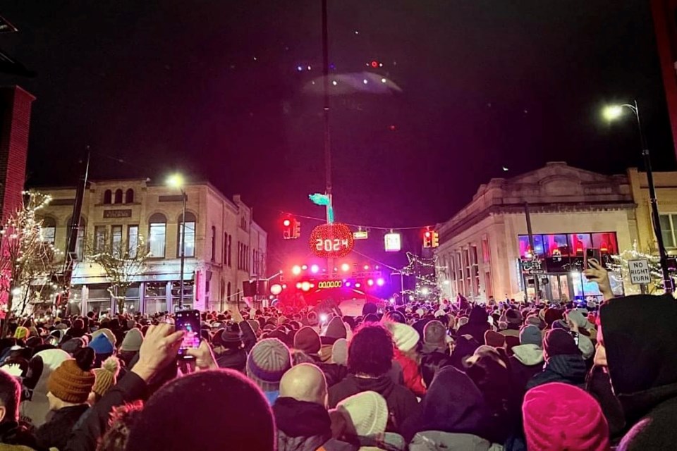 Between 8,000 and 12,000 party-goers gather each New Year’s Eve when a 600-pound cherry-shaped ball is dropped in downtown Traverse City