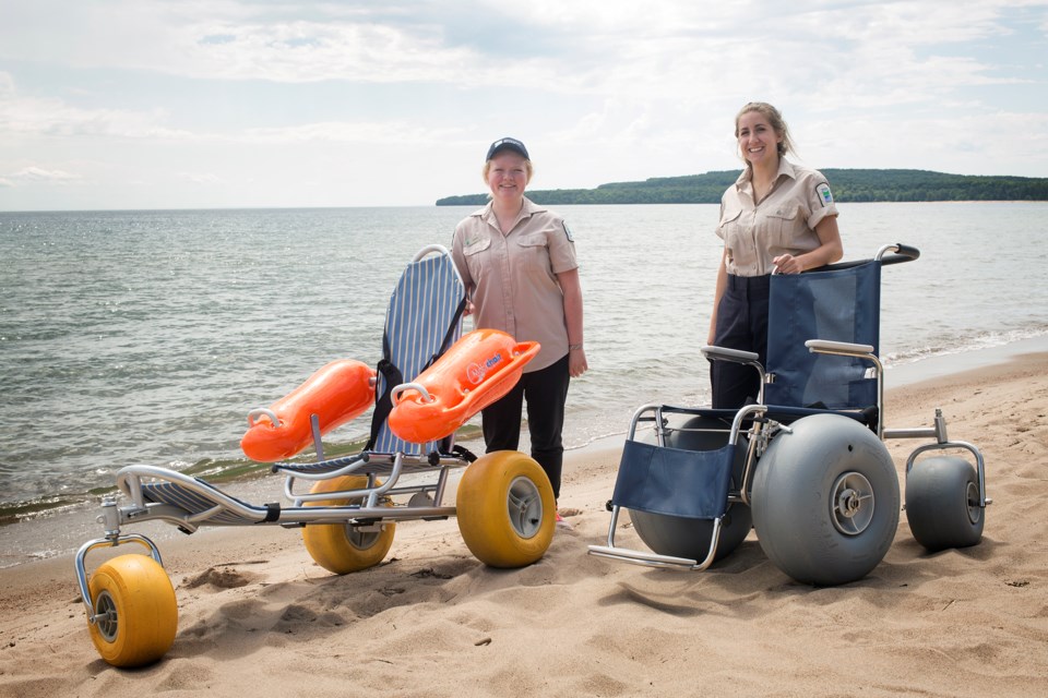 20170715 Pancake Bay Provincial Park Beach Wheelchairs KA