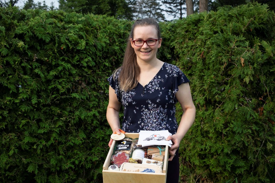 Callie Heppner is the owner of Blushing Bird Studio which is now offering a 2021 Sault Ste. Marie Fall Gift Box packed with local goodies. For each box sold a total of one hour will be spent cleaning up areas of the Algoma Region. Kenneth Armstrong/SooToday