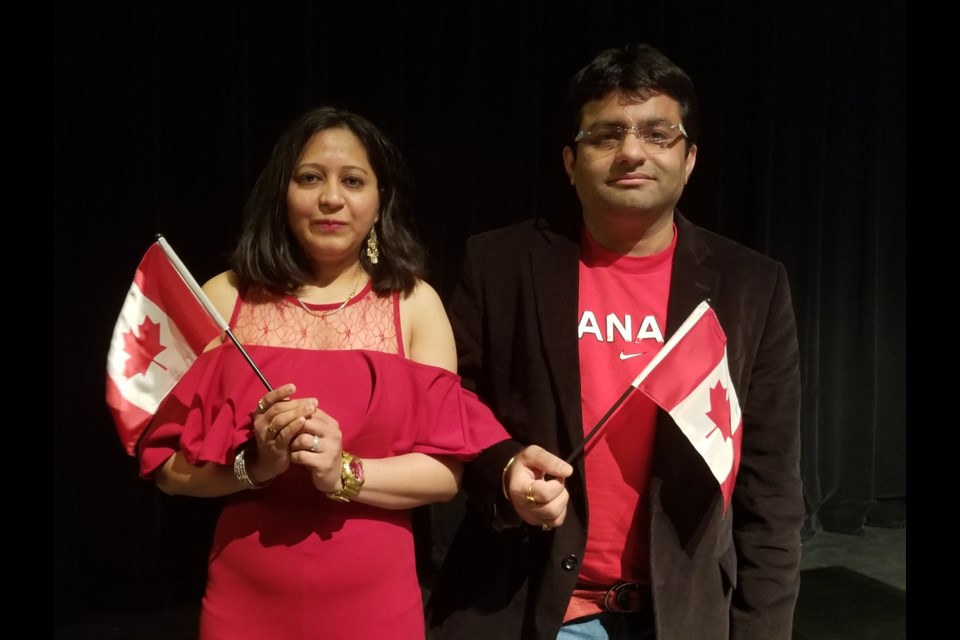 Dharmesh and Mausami Kholwadwala received their Canadian citizenship in Sault Ste. Marie on Tuesday. James Hopkin/SooToday