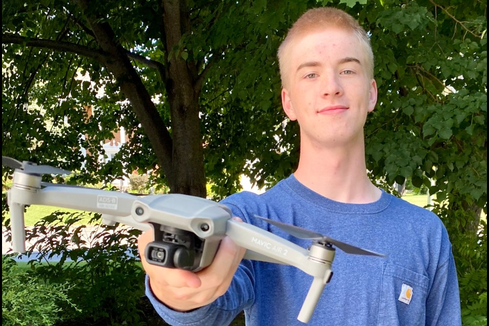 Thomas Irwin is trying his hand at professional drone photography this summer with a grant from the Summer Company Program. Photo supplied