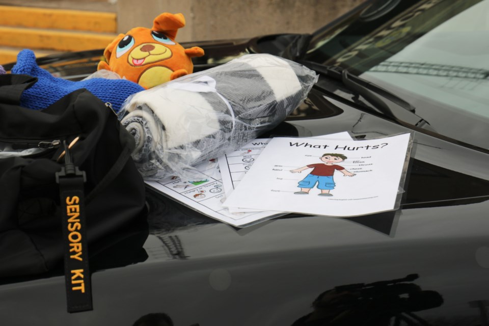 Algoma Autism Foundation and Sault Ste. Marie Police Service displayed some of the items that have been included in the new sensory kits that are now in patrol cruisers. 