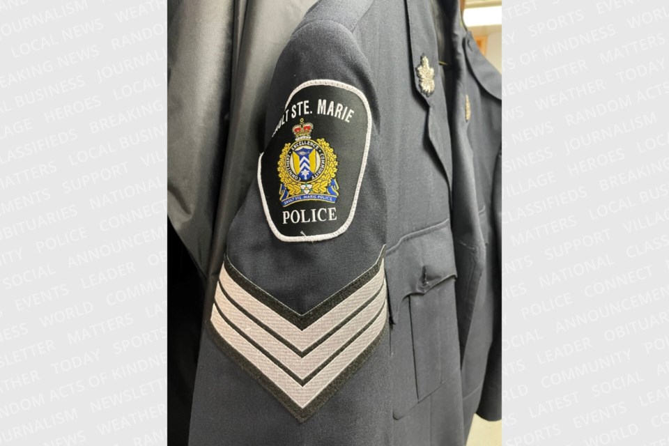 Police are looking for a stolen Sault Ste. Marie Police Service uniform tunic, taken from a Second Line West business on Feb. 9.
