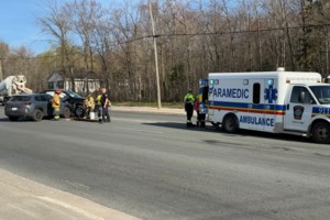 Two-vehicle crash slows traffic at Second Line and Pine