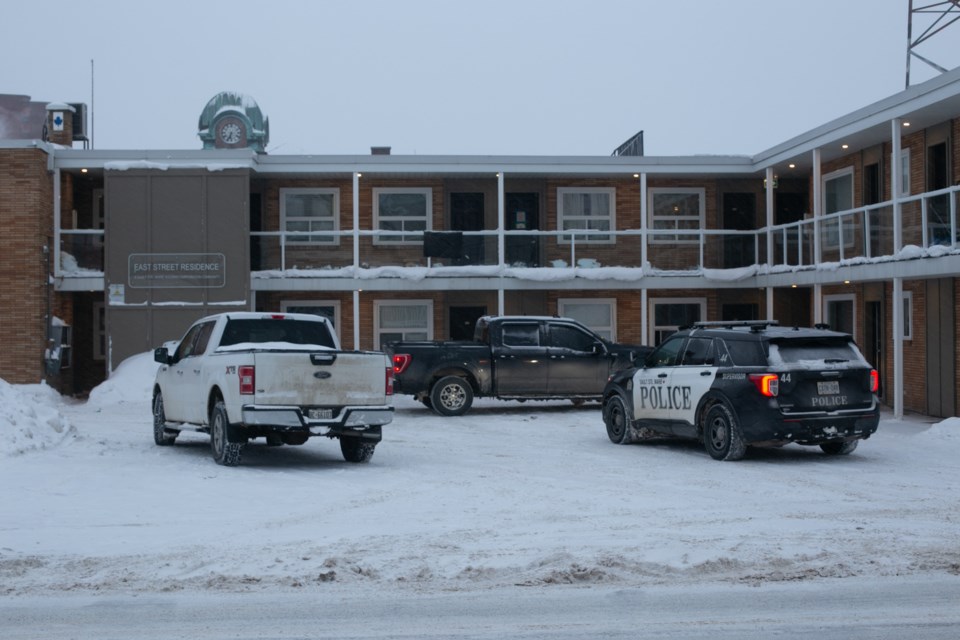 Sault Ste. Marie Police on the scene at East Street Residence on Wednesday, Feb. 12, 2025