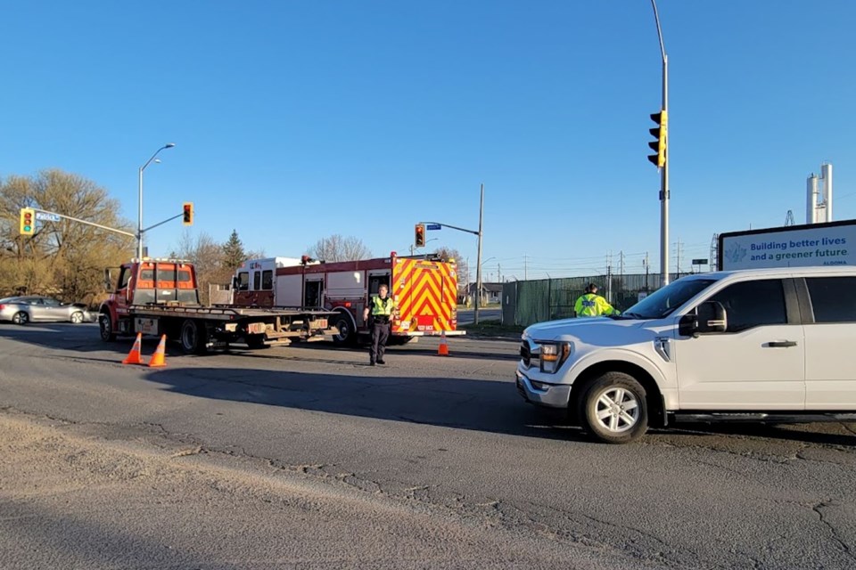 Police, fire and paramedics were on the scene of a collision Wednesday night that left Lyons Avenue closed at Patrick Street.
