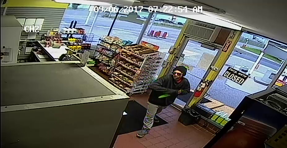 On Sept. 6, 2017 at approximately 7:20 a.m., this lone male entered the Shell gas station, located at 266 Korah Rd.  brandishing a knife. Photo provided