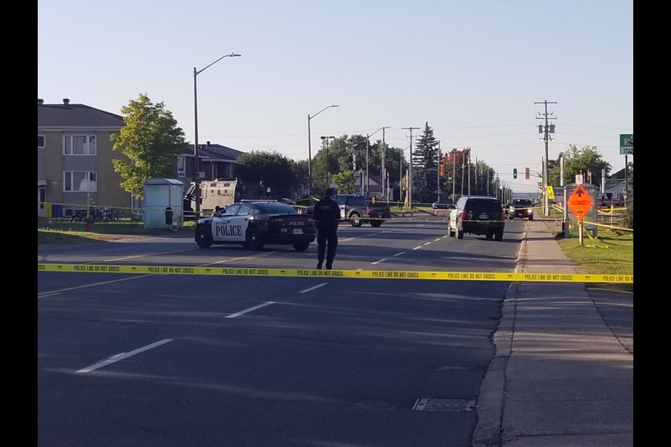 Police on the scene of a morning shooting on Pine Street on Sept. 19, 2021.