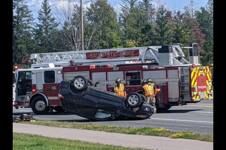 Motor vehicle collision on Second Line East near St. Mary's College on Monday, Aug. 16, 2021.