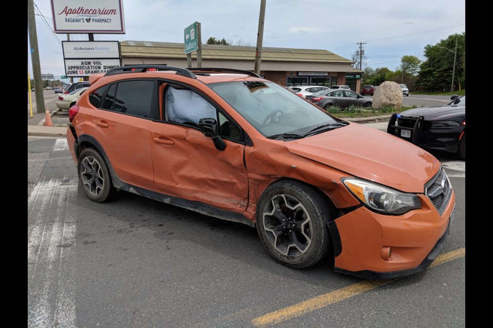 The scene of a four-vehicle collision at Trunk and Black Roads on Wednesday, June 6, 2018. Darren Taylor/SooToday