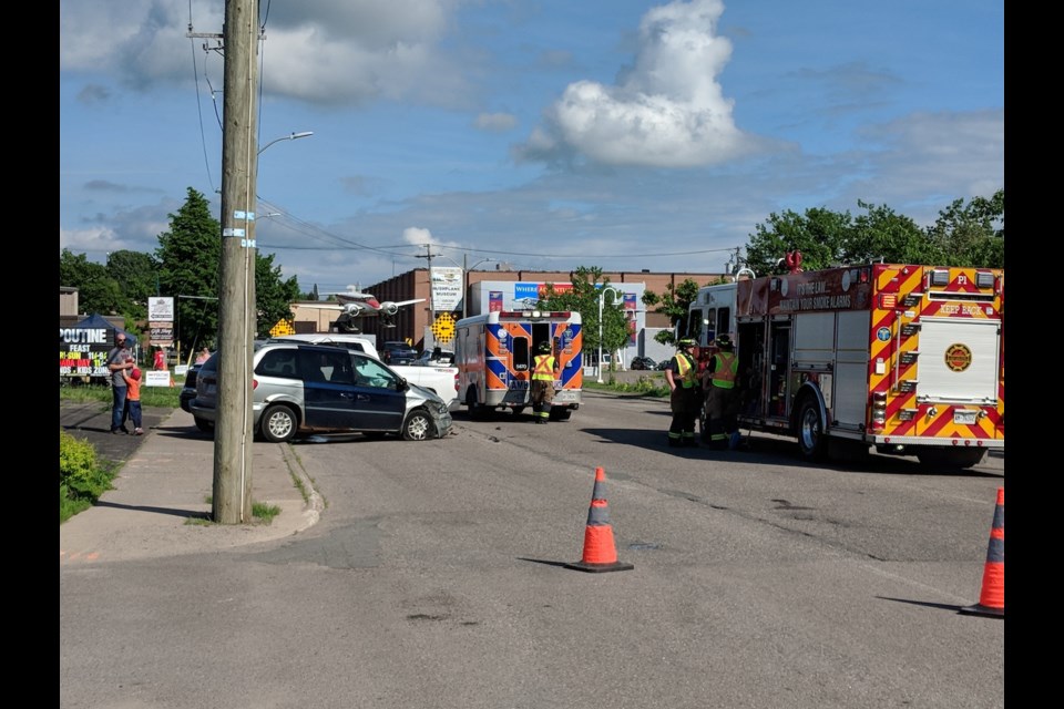 Bay Street collision scene on Friday, June 28, 2019. Donna Hopper/SooToday