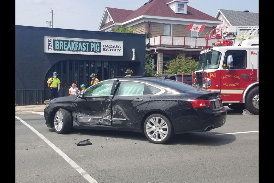 Collision snarls traffic on Bruce St. on July 23.