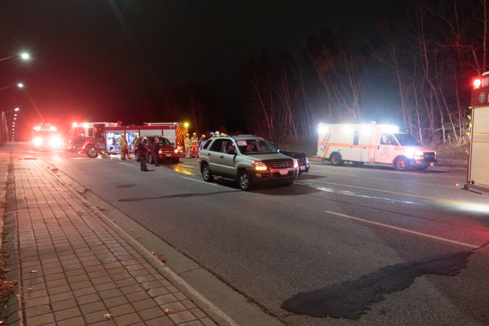 A three vehicle collision happened on the McNabb Street hill between Black Road and Lake Street on Monday evening. Jeff Klassen/SooToday