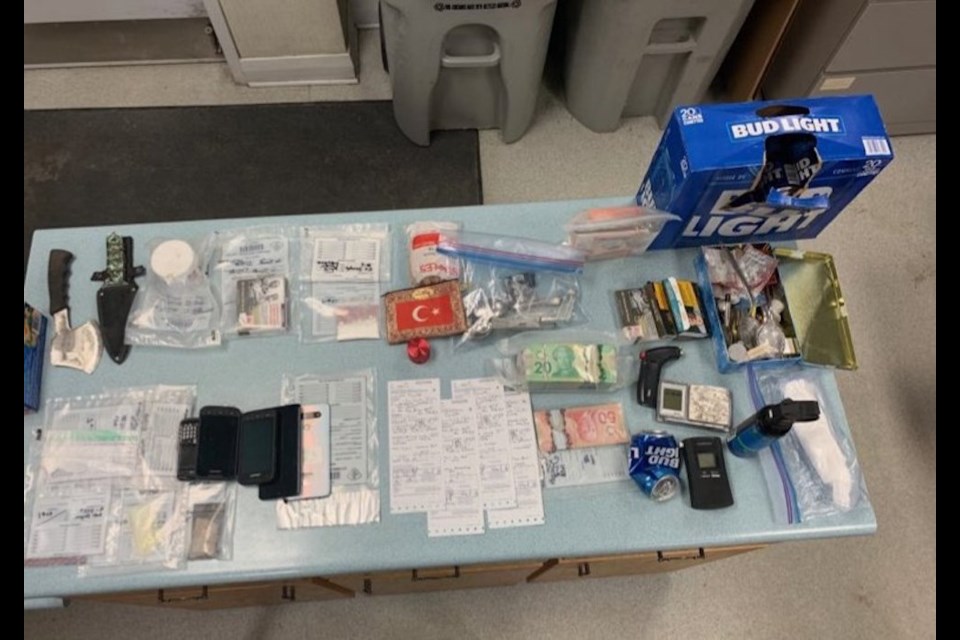 Drugs, weapons seized during RIDE check near Chapleau on Dec. 3, 2020. Source: North East OPP Twitter