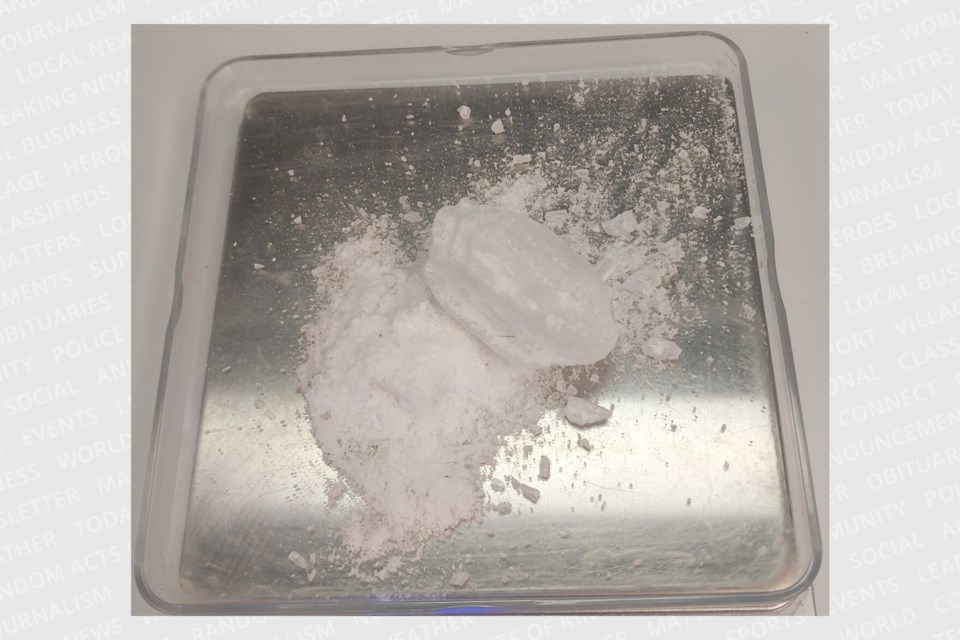 Police released this image of suspected methamphetamine seized after suspect's arrest
