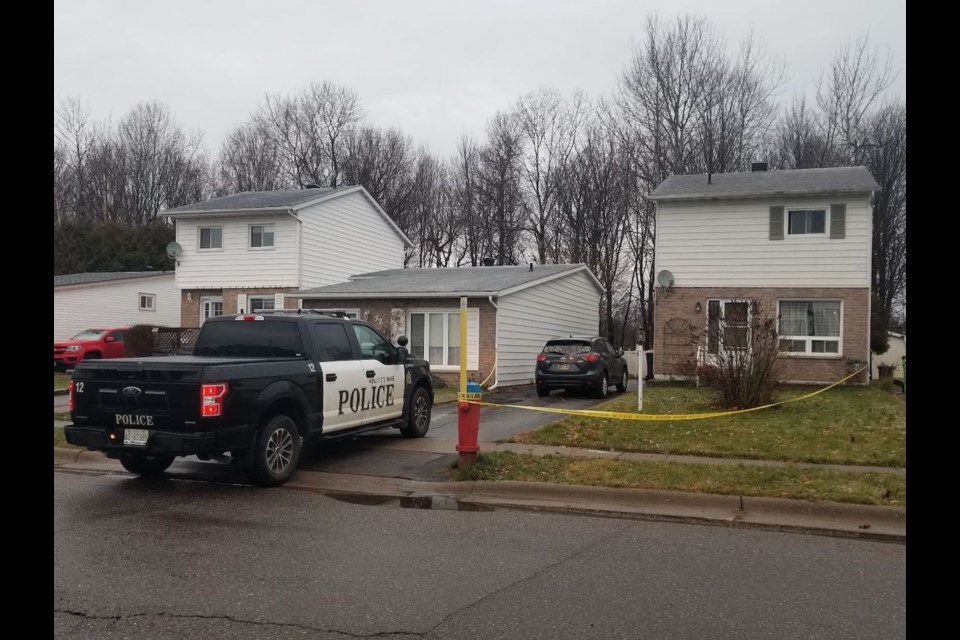 The scene of a fatal stabbing incident on Muriel Drive on Thursday, Nov. 12, 2020. James Hopkin/SooToday