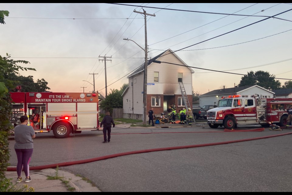 A number of residents lined Goulais Avenue watching a heavy police and fire presence. 