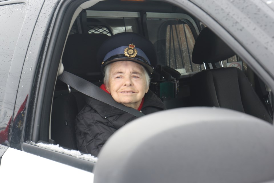 Sault OPP and Community Living Algoma partnered up to give 69 year-old Jackie Vanderklift the ride along of a lifetime. James Hopkin/SooToday