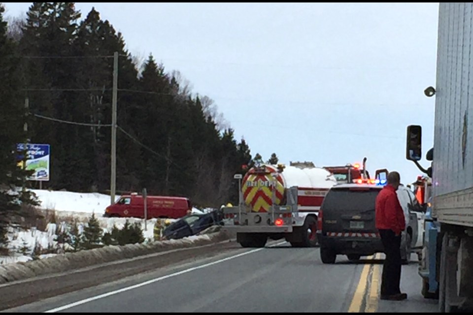 Reader submitted photo of collision on Highway 17 at Jarret Drive.