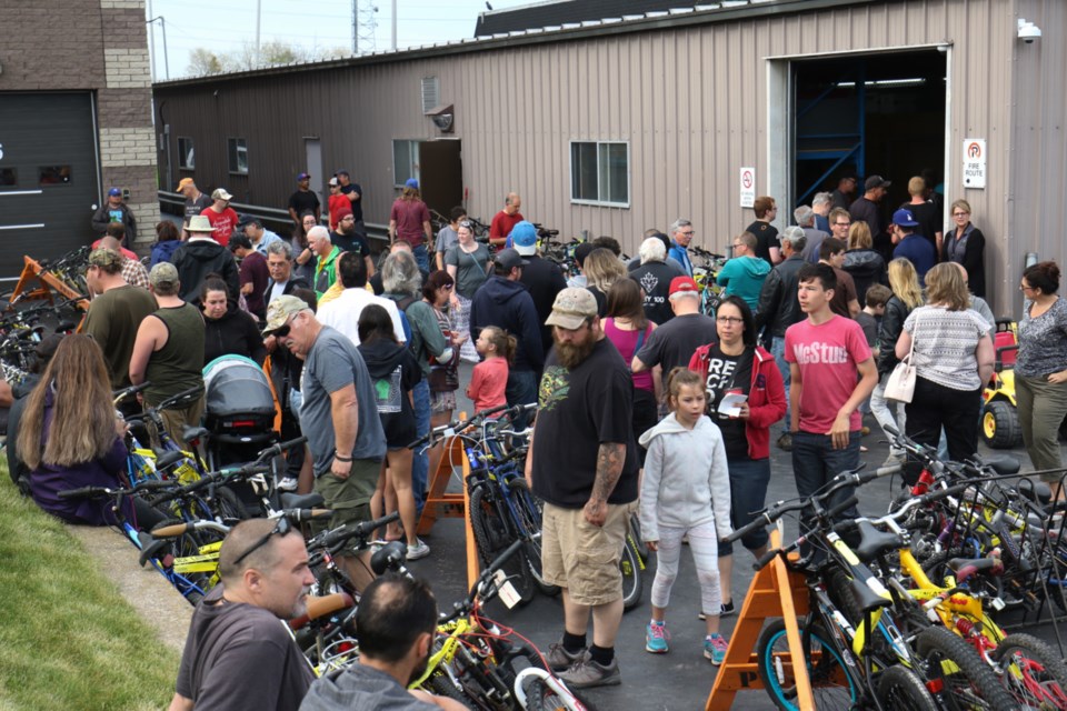 Deal seekers were out in full force for the Sault Ste. Marie Police Service auction Saturday morning. James Hopkin/SooToday 