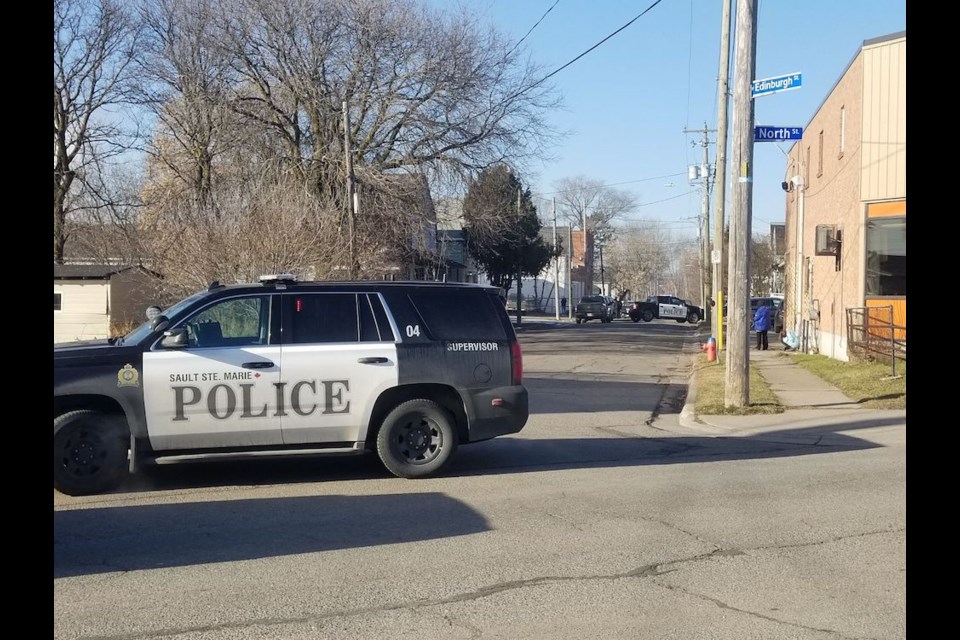 Police seen in the 0-100 block of Edinburgh Street on Monday, Dec. 7, 2020. James Hopkin/SooToday