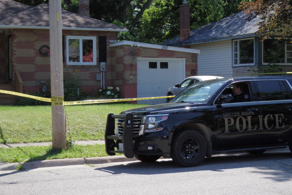 Sault Ste. Marie Police Service, Ontario Provincial Police and Batchewana First Nation Police Service attended a residence on McMeeken Street Friday. The scene has been taped off. 