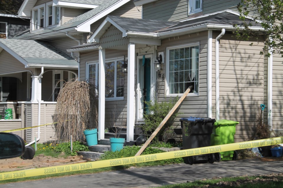 Sault Police were on scene after an overnight double shooting in the 100 block of Wemyss Street, May 11, 2024.