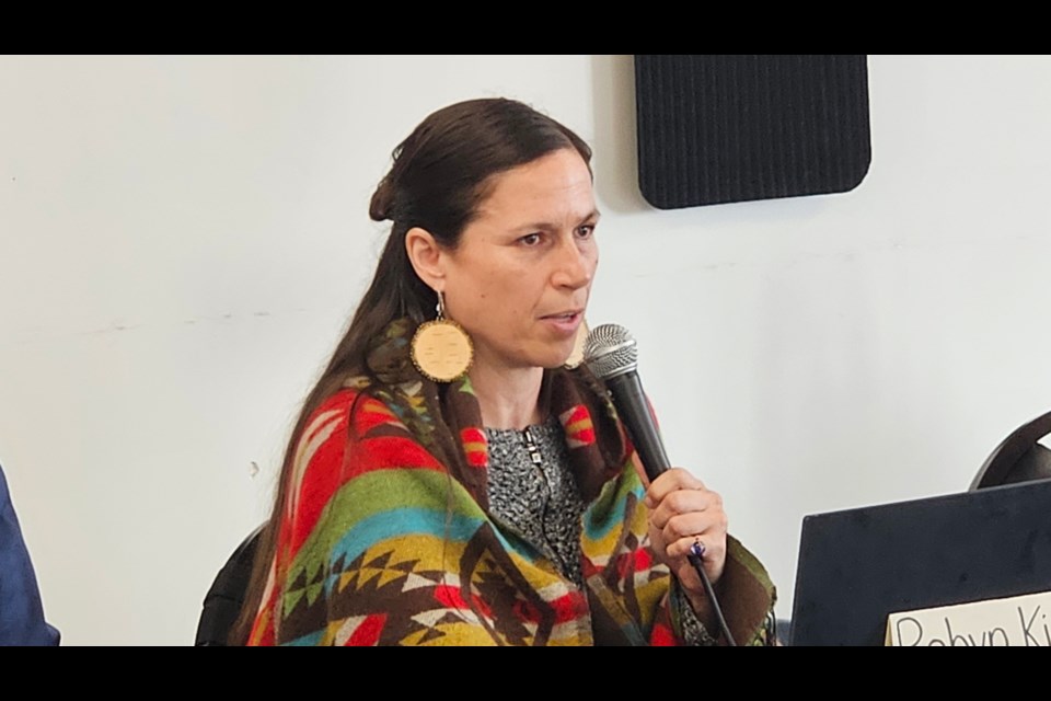 Sault Ste. Marie-Algoma Green Party candidate Robyn Kiki Eshkibok at a Meet the Candidates for MP event held at Royal Canadian Legion Branch 25, April 23, 2025.