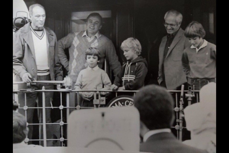 Then Prime Minister Pierre Trudeau with Michel, Alexandre, Sault MP Ron Irwin, Algoma MP Dr. Maurice Foster and a young Justin Trudeau, current Prime Minister of Canada. Photo supplied by Sault MP Terry Sheehan’s office