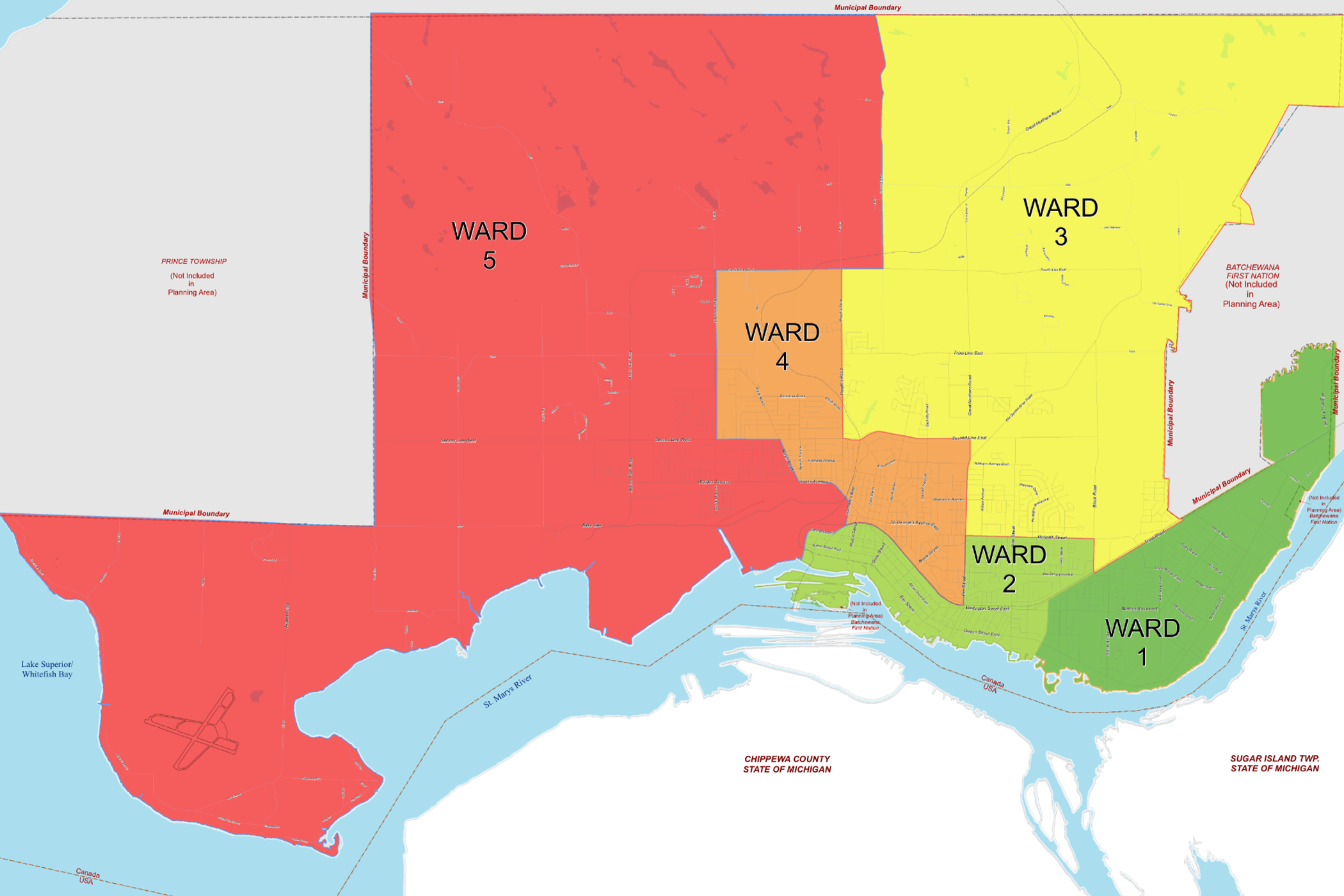 Map Of Sault Ste Marie Ontario City Proposes New Ward Boundaries. Is This Map Fair To Your Neighbourhood?  - Sault Ste. Marie News