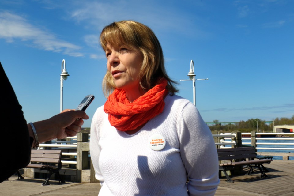 Algoma-Manitoulin NDP incumbent Michael Mantha joined Sault Ste. Marie NDP candidate Michele McCleave-Kennedy in Sault Ste. Marie Tuesday morning to reaffirm its commitment to the Huron Central Railway and passenger rail service in northeastern Ontario. James Hopkin/SooToday