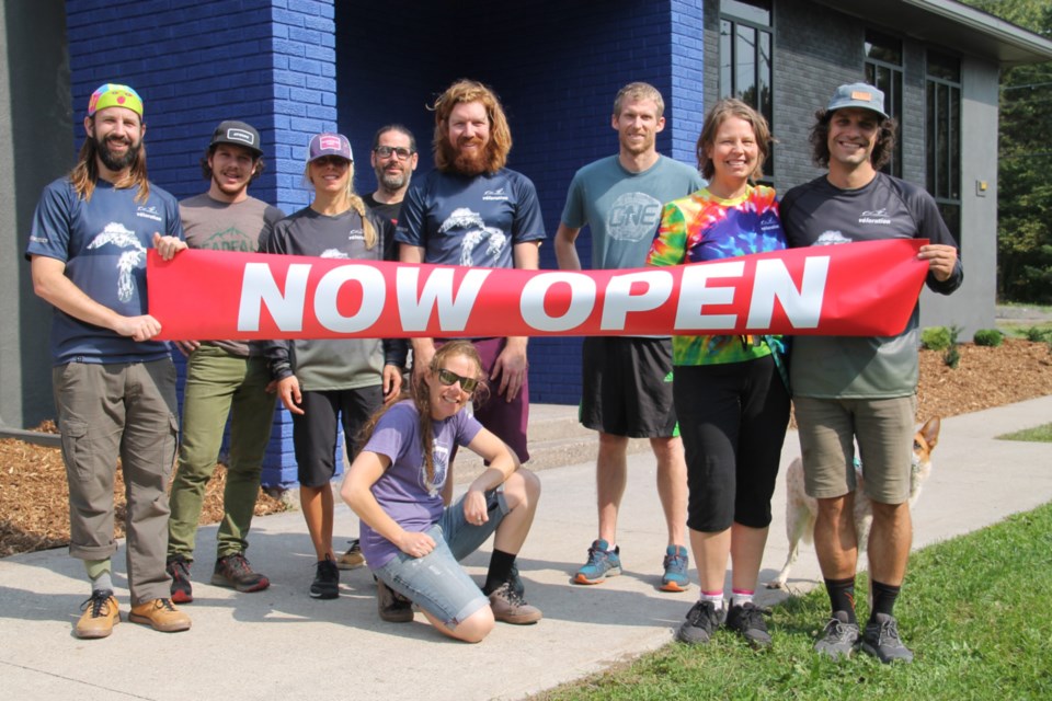 Velorution staff outside the bike and ski shop’s new location on Fish Hatchery Road, Sept. 20, 2021. Darren Taylor/SooToday