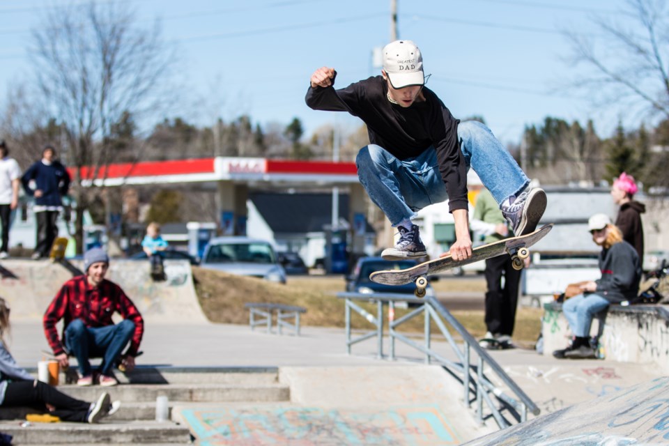 Warm spring weather made for a busy skatepark on Saturday, Apr. 8, 2017. Donna Hopper/SooToday