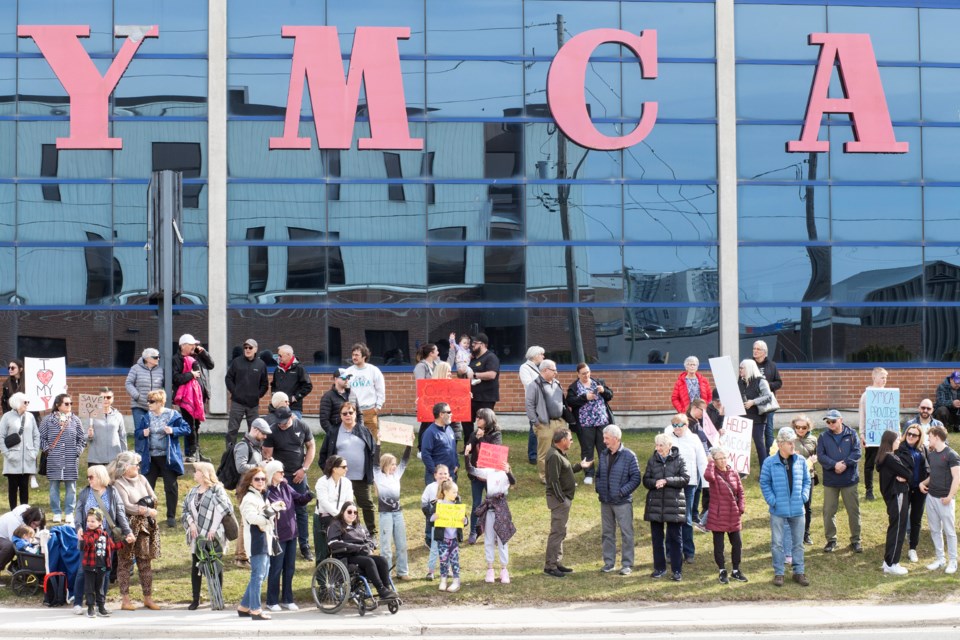 A 'Save our Y' rally was held April 22 outside the Sault Ste. Marie YMCA on McNabb Street. The organization's leadership says the building will close May 15 unless a solution is found to its financial troubles.