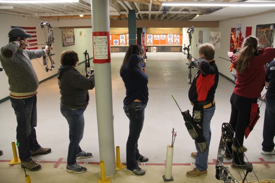Members at a weekly Sault North Archery Club shoot, Apr. 4, 2018. Darren Taylor/SooToday