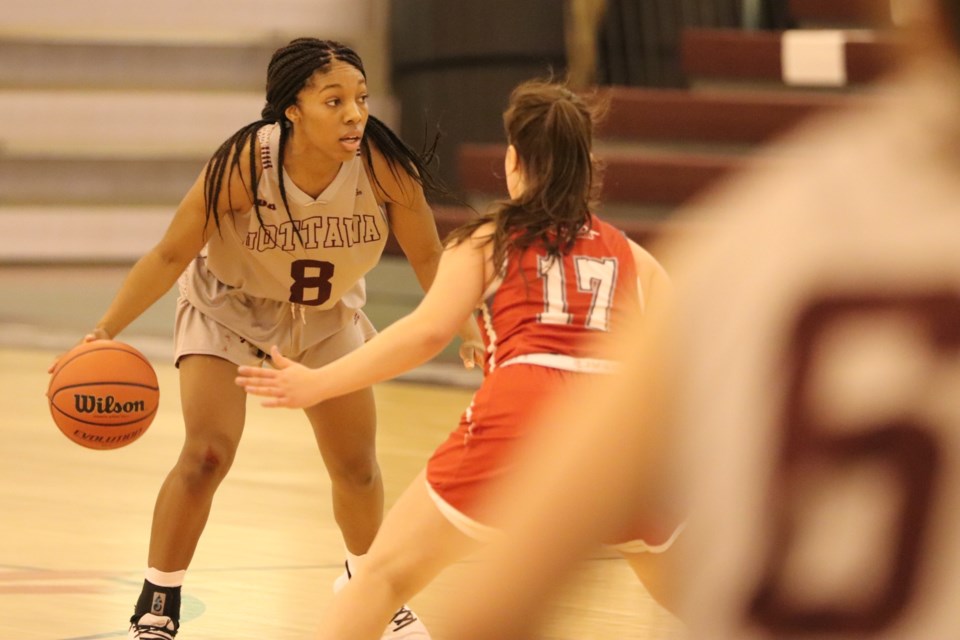 Action from Sunday's OUA women's game between Algoma University and the University of Ottawa. Brad Coccimiglio/SooToday