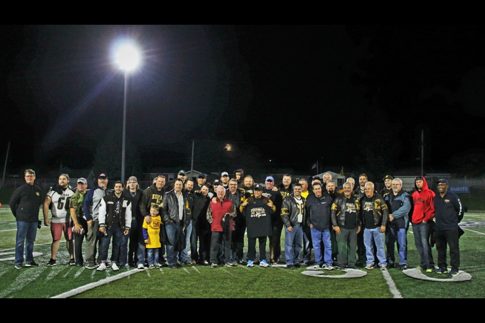Korah celebrated 50 years of high school football on Friday night at halftime of the senior game between the Colts and St. Mary's Knights. Photo supplied