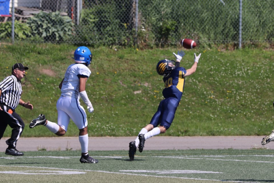 OSFL varsity action between the Sault Sabercats and Cumberland Panthers at Superior Heights on July 9, 2022.
