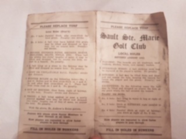 Early rules at the Sault Golf Club. Supplied photo