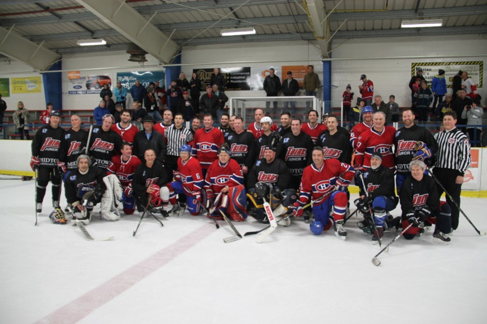 The Soo Pee Wee All Stars hosted the Montreal Canadiens Alumni team at the Community First Soo Pee Wee Arena, Feb. 24, 2018. Darren Taylor/SooToday 
