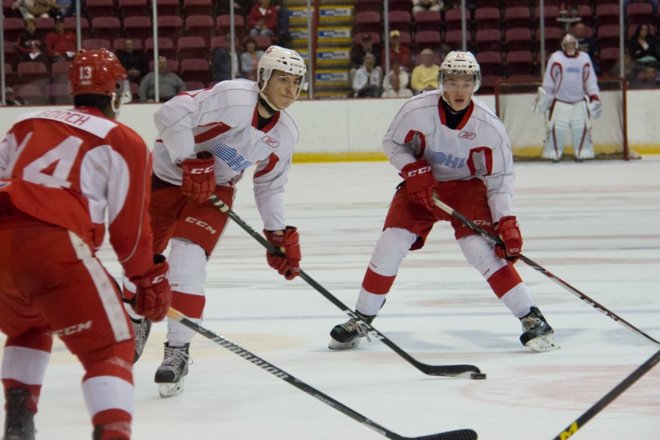 Action from Friday's annual Luke Williams Memorial Red/White game. Jeff Klassen/SooToday