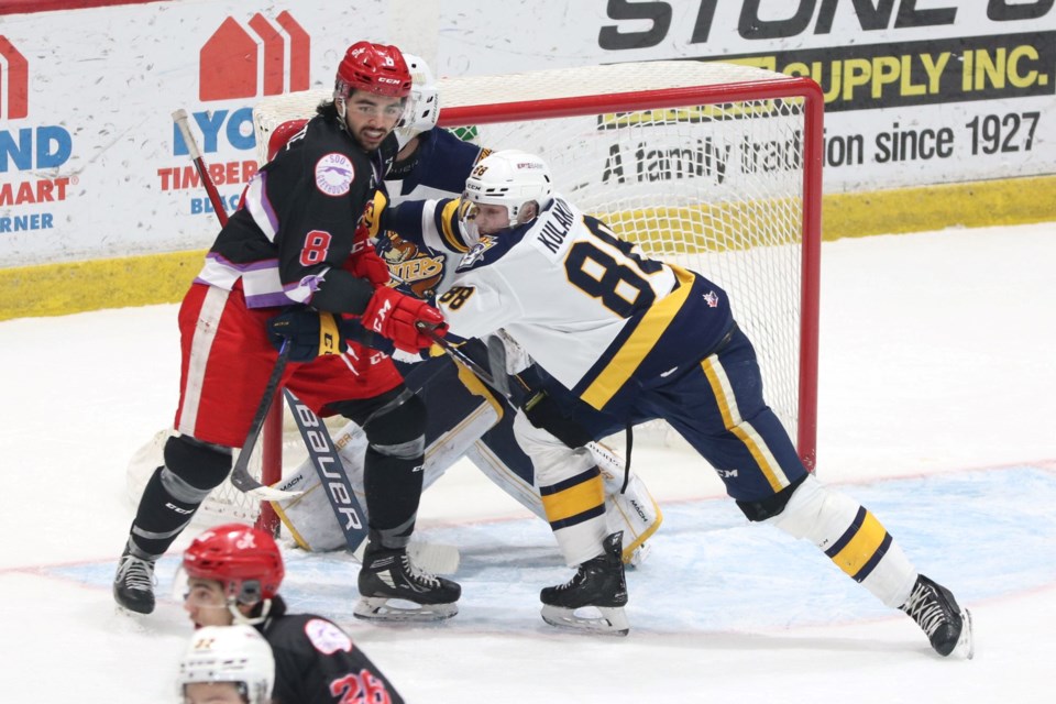 OHL action between the Soo Greyhounds and Erie Otters at the GFL Memorial Gardens on Feb. 18, 2023.