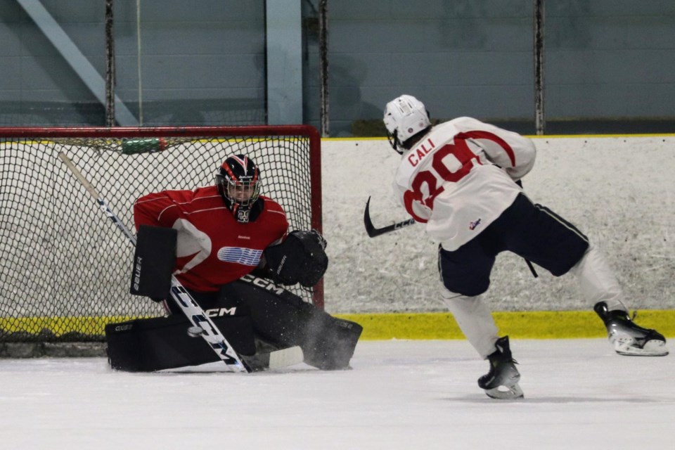 Day 2 of the Soo Greyhounds 2024 development camp wrapped up with a scrimmage at the John Rhodes Community Centre on May 5, 2024.