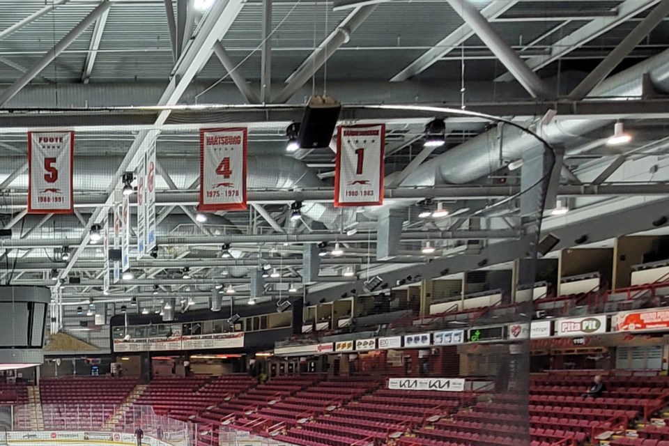 When the Soo Greyhounds redesigned the banners for their retired jerseys, John Vanbiesbrouck's wasn't included.