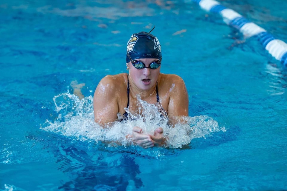 Logan Belanger, a Sault native and former Sault Surge Aquatic Team swimmer, pictured competing for Georgia Southern University.