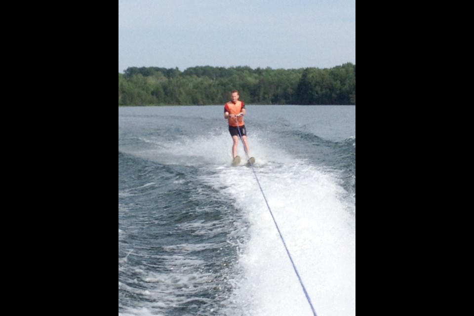 Michael Radtke water-skiing on Lake Superior yesterday. Jeff Klassen/SooToday