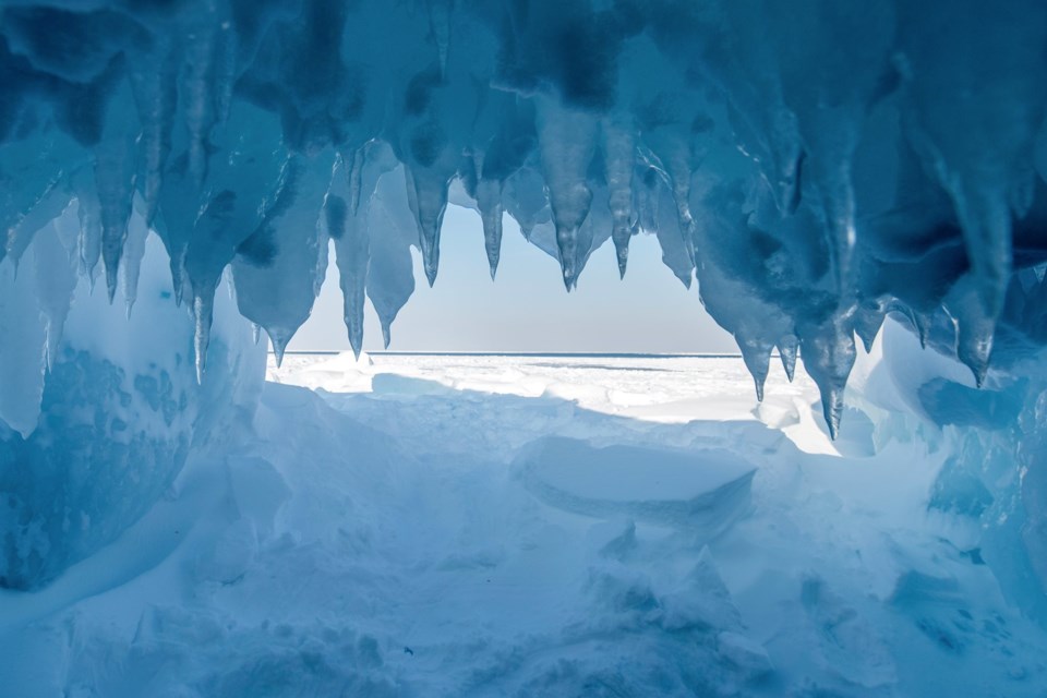 The New York Times ran this photo by Dan Grisdale with its entry on the Lake Superior Ice caves. Photo used with permission