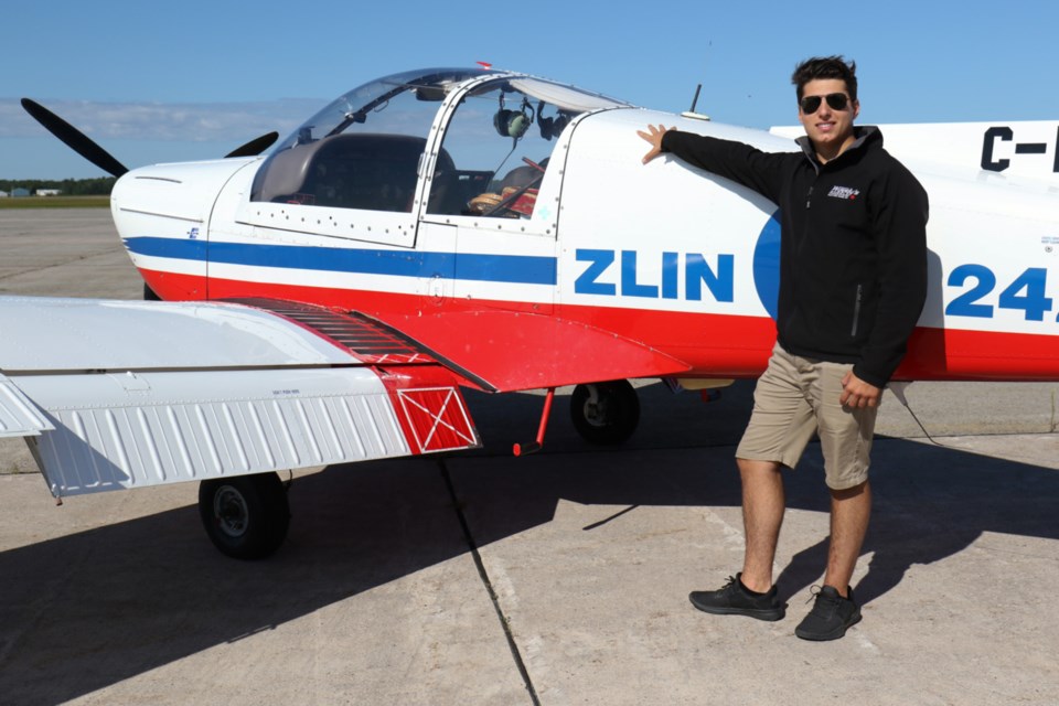 Recent high school graduate Hugh Stanghetta went for his first small aircraft flight in this airplane during a COPA for Kids event three years ago. He'll be going to MAG Aerospace in Sudbury this fall in order to pursue his dream of becoming a commerical pilot. James Hopkin/SooToday