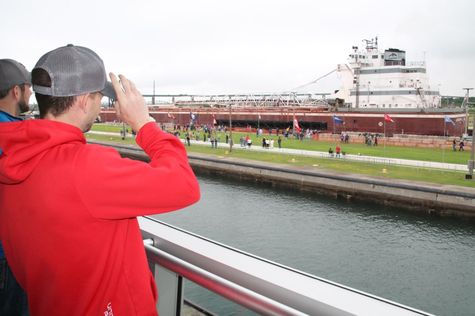 Visitors enjoyed walking the walls of the Soo Locks at the facility's annual open house, as well as taking a look at U.S. Army Corps of Engineers vehicles and U.S. and Canadian Coast Guard vessels, June 30, 2017.  Darren Taylor/SooToday