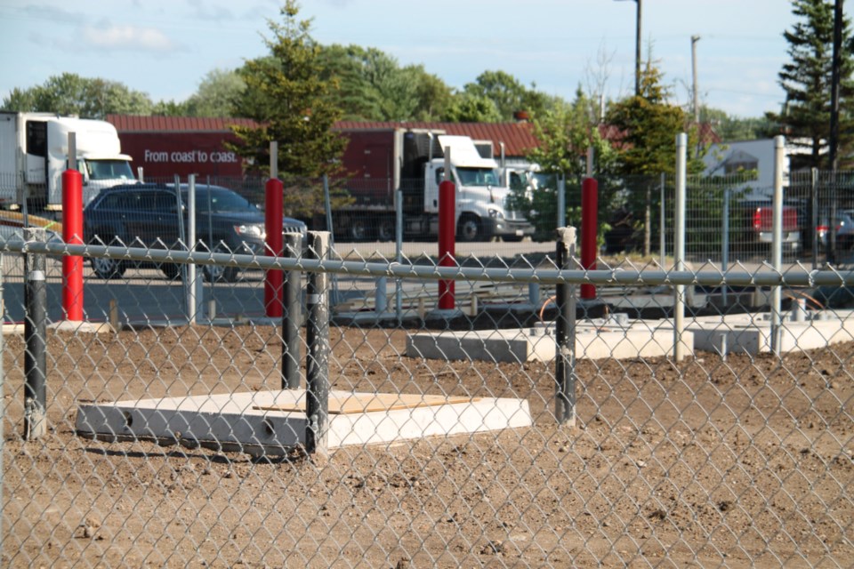 Is this a Tesla electric car recharging station currently under construction on Water Tower Inn property? Darren Taylor/SooToday